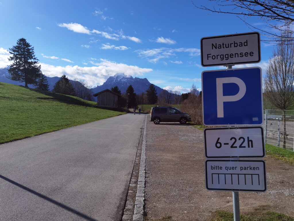 Forggensee Parkplatz in Rieden am Badeplatz
